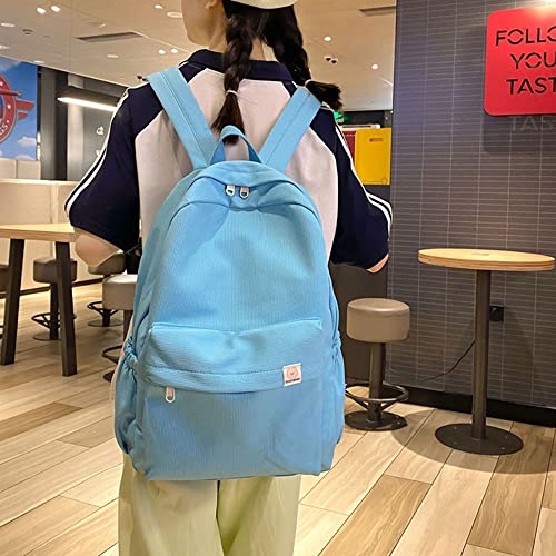 Eagerrich Aesthetic Backpack Cute Kawaii Backpack School Supplies Laptop Bag for Teens Girls Women Students Solid Color