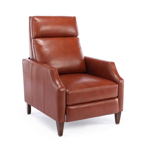 Comfort Pointe Biltmore Caramel Faux Leather Push Back Recliner with Wooden Legs