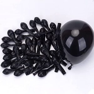 matte black balloons 5 inch 120pcs pearl black balloons black latex balloons for birthday engagement wedding anniversary halloween party decorations, small balloons for father's day retirement supply