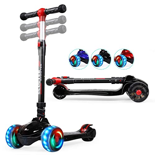 SISIGAD Scooters for Kids Ages 3-12, Toddler & Kids Scooter, 3 Wheel Scooters with Adjustable Height Handlebars, Foot Activated Brake, Mini Kick Scooter for Kids,Christmas Birthday Gifts