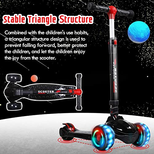 SISIGAD Scooters for Kids Ages 3-12, Toddler & Kids Scooter, 3 Wheel Scooters with Adjustable Height Handlebars, Foot Activated Brake, Mini Kick Scooter for Kids,Christmas Birthday Gifts