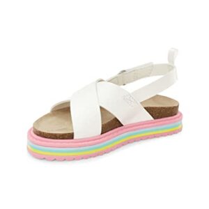 carter's Girls Candy Sandal, White, 7 Toddler