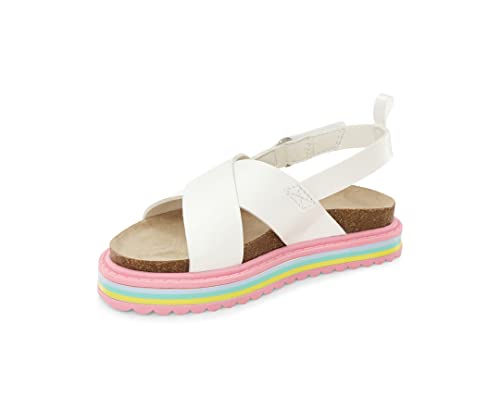 carter's Girls Candy Sandal, White, 7 Toddler