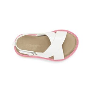 carter's Girls Candy Sandal, White, 7 Toddler