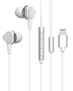 sonicpower no-tangle wired earbuds (white)