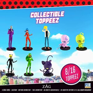 P.M.I. Miraculous Ladybug Designs Topeez | 8 Miraculous Ladybug Topeez Out of 16 Designs in 1 Pack | 6 Topeez and 2 Rare Hidden Mystery Topeez (Assortment B)