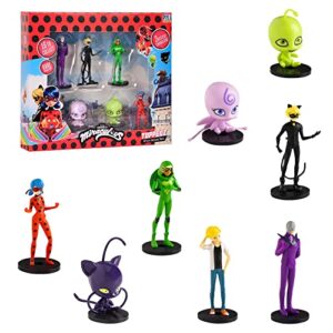 P.M.I. Miraculous Ladybug Designs Topeez | 8 Miraculous Ladybug Topeez Out of 16 Designs in 1 Pack | 6 Topeez and 2 Rare Hidden Mystery Topeez (Assortment B)