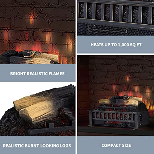 Country Living 20 inch Electric Log Set | 400 Sq Ft Heater - Faux Logs Insert with Infrared Flames for Existing Fireplaces | Remote Control Included