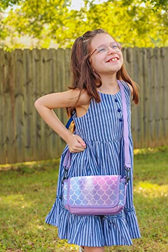 Choco Mocha Girls Crossbody Purse for Kids, Girls Messenger Bag for Little Girls Unicorn Mermaid Purse, Christmas Gift for Kids Girls, Navy