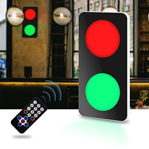 BBMI Remote Control Traffic Light, Red Green LED Wall Lamp, DC9-12V Traffic Lamp, (with Plug).