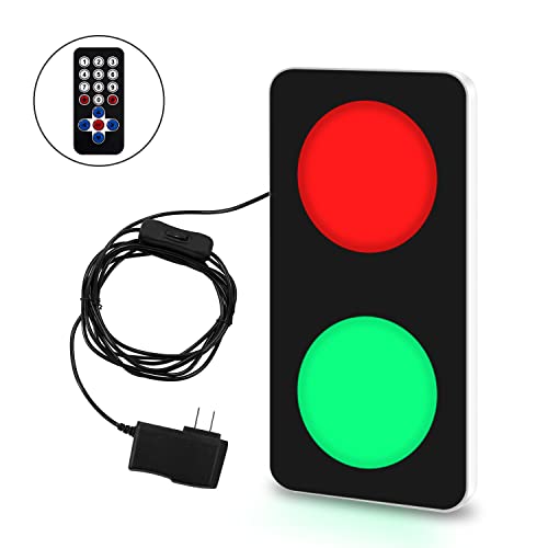 BBMI Remote Control Traffic Light, Red Green LED Wall Lamp, DC9-12V Traffic Lamp, (with Plug).