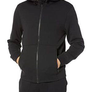 Amazon Essentials Men's Active Sweat Zip Through Hooded Sweatshirt (Available in Big & Tall), Black, Large