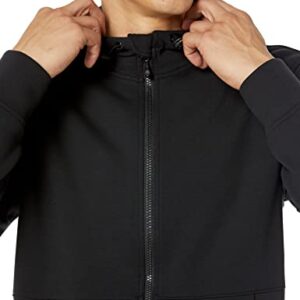 Amazon Essentials Men's Active Sweat Zip Through Hooded Sweatshirt (Available in Big & Tall), Black, Large