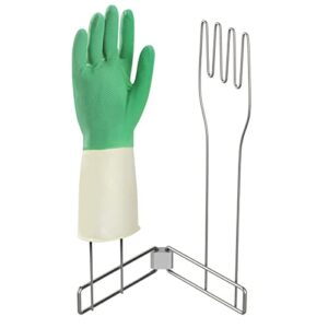 KORRTFID Kitchen Glove Holder,Stainless Steel Glove Rack,Kitchen Vertical Glove Support Multi-Purpose Glove Drain Rack,Collapsible Glove Drying Stand,Rubber Glove Drying Rack,Mitten Rack(Large)