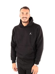 jordan men's black essential fleece pullover hoodie (dq7466 010) - m