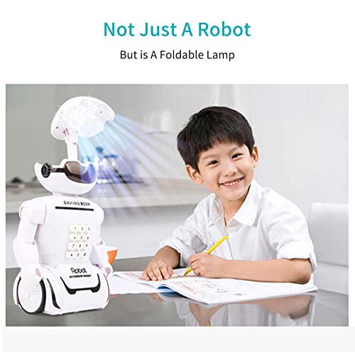 ZSEM Smart Robot for Kids RC Robot Desk Lamp Dancing Walking Singing Reable Toys ATM Saving Box with Passwo for Boys Girls Christmas Educational Gift