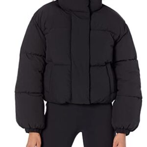 Amazon Essentials Women's Crop Puffer Jacket (Available in Plus Size), Black, Medium