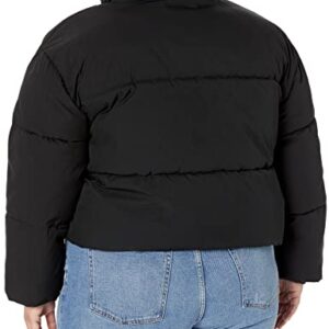 Amazon Essentials Women's Crop Puffer Jacket (Available in Plus Size), Black, Medium
