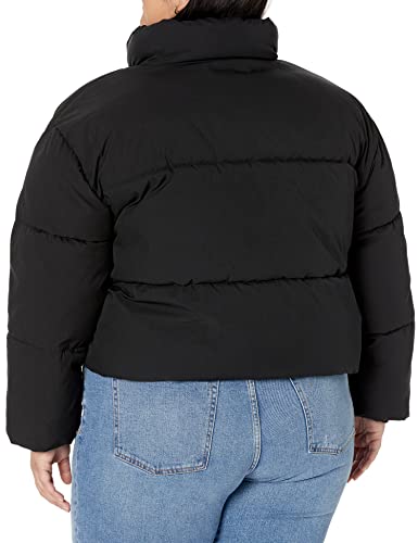 Amazon Essentials Women's Crop Puffer Jacket (Available in Plus Size), Black, Medium