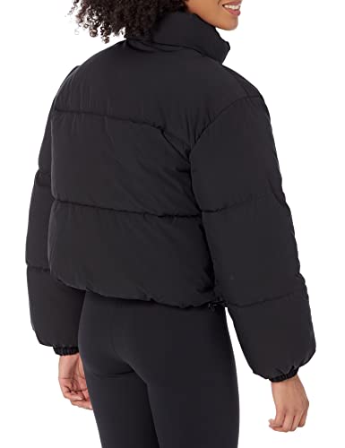 Amazon Essentials Women's Crop Puffer Jacket (Available in Plus Size), Black, Medium