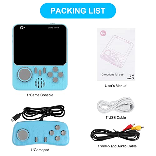 OSDUE Retro Handheld Game Console,Portable Video Game Consoles with 666 Classic Games, 3.5 Inch Color Screen 1200mAh Rechargeable Battery Retro Game Console Supports TV Connection and 2 Players（Blue）