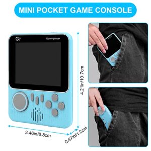 OSDUE Retro Handheld Game Console,Portable Video Game Consoles with 666 Classic Games, 3.5 Inch Color Screen 1200mAh Rechargeable Battery Retro Game Console Supports TV Connection and 2 Players（Blue）