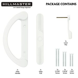 HILLMASTER Patio Sliding Glass Door Handle Replacement Set Mortise Style Reversible Design Non-keyed Sliding Patio Door Handles, White Diecast Finish Fits 3-15/16” Screw Hole Spacing