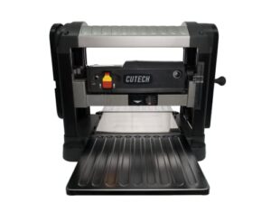 cutech 40200h 13-inch spiral cutterhead benchtop planer with 26 tungsten carbide inserts, snipe lock, and side crank