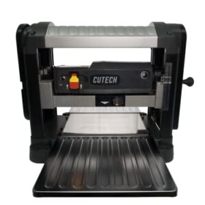 Cutech 40200H 13-Inch Spiral Cutterhead Benchtop Planer with 26 Tungsten Carbide Inserts, Snipe Lock, and Side Crank