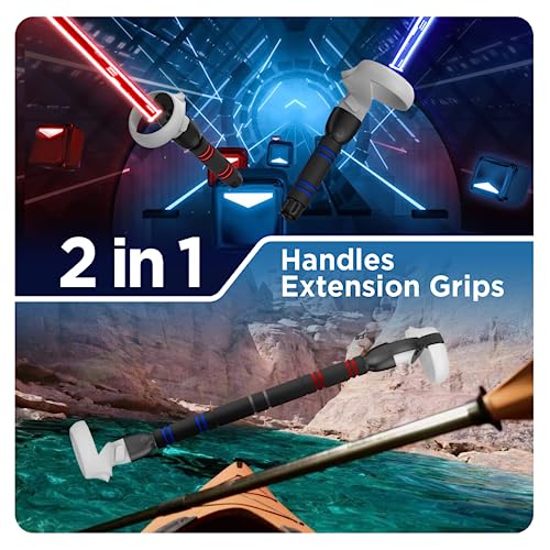 YOGES VR Game Handle Accessories Compatible with Oculus Quest 2 Controllers, Dual Handles Extension Grips Compatible with Meta Quest 2 Accessories Beat Saber Supernatural Gorilla Tag Games