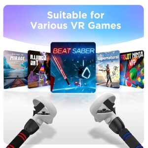 YOGES VR Game Handle Accessories Compatible with Oculus Quest 2 Controllers, Dual Handles Extension Grips Compatible with Meta Quest 2 Accessories Beat Saber Supernatural Gorilla Tag Games