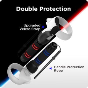 YOGES VR Game Handle Accessories Compatible with Oculus Quest 2 Controllers, Dual Handles Extension Grips Compatible with Meta Quest 2 Accessories Beat Saber Supernatural Gorilla Tag Games