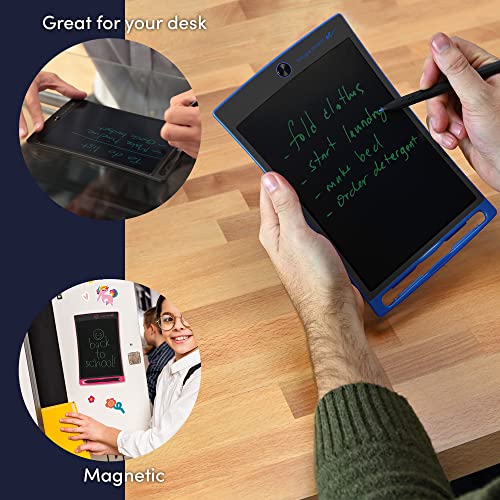 Boogie Board Jot Reusable Writing Tablet for Adults, 8.5" Digital Notebook with Instant Erase, Digital Notepad with Magnets, Note Taking Tablet for Work or School, White