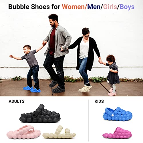 scecocrs Kids Bubble Slides Golf Ball Shoes Blue, Boys Girls Funny Lychee Massage Bubble Slippers, Non-Slip Thick Sole House Slippers Shower Sandals