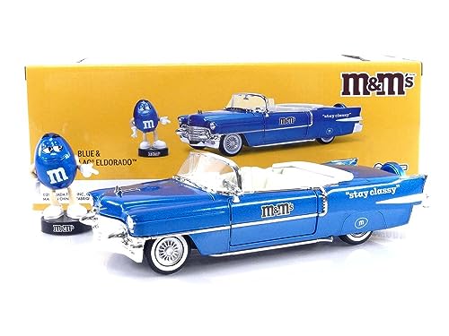 Jada Toys M&M's 1:24 1956 Cadillac El Dorado Die-cast Car w/ 2.75" Blue Figure, Toys for Kids and Adults