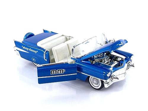 Jada Toys M&M's 1:24 1956 Cadillac El Dorado Die-cast Car w/ 2.75" Blue Figure, Toys for Kids and Adults