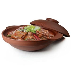 zhchsh casserole pot clay bowl 40oz red shallow pan for cooking dolsot bibimbap soup exclusive japan korea style
