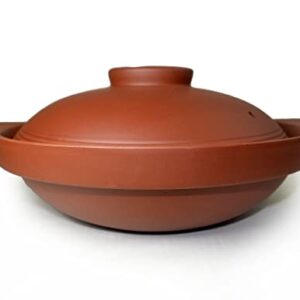 ZHCHSH Casserole Pot Clay Bowl 40oz Red Shallow Pan for Cooking Dolsot Bibimbap Soup Exclusive Japan Korea Style