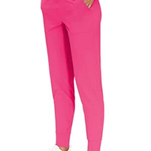 THE GYM PEOPLE Women's Joggers Pants Lightweight Athletic Leggings Tapered Lounge Pants for Workout, Yoga, Running (Large, Bright Pink)