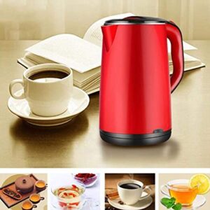 MDRBB Electric Kettle， Stainless Steel Tea Kettle, 1500W Fast Boiling Cordless Water Kettle, Electric Hot Water Kettle Tea Heater 2L with Auto Shut-Off, for Coffee, Tea, Beverages/Red/18 * 18 * 23Cm