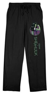 she-hulk disney+ jennifer walters power circle men's black sleep pajama pants-xl