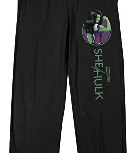 She-Hulk Disney+ Jennifer Walters Power Circle Men's Black Sleep Pajama Pants-XL