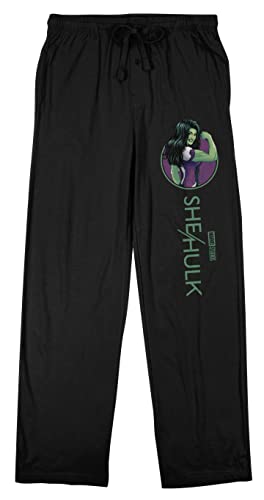 She-Hulk Disney+ Jennifer Walters Power Circle Men's Black Sleep Pajama Pants-XL