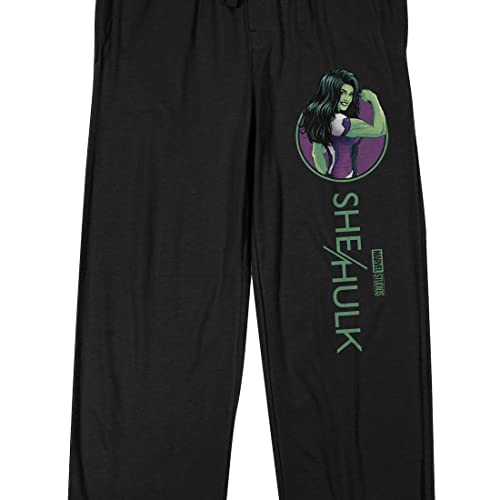 She-Hulk Disney+ Jennifer Walters Power Circle Men's Black Sleep Pajama Pants-XL