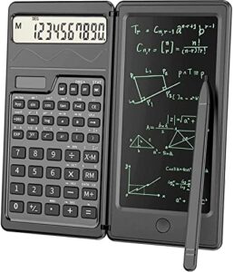 matolo scientific calculators for students, 10-digit lcd screen, solar & battery dual power, 4 function calculator small with notepad for office, middle, high school & college, mini pocket size