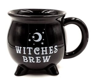 f.e.s.s. witches brew black ceramic cauldron mug 16oz