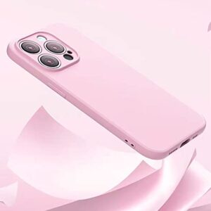 HOQIQEWR Compatible with iPhone 14 Pro Case Full Body Shockproof Liquid Silicone Microfiber Lining 6.1 inch Case (Pink)