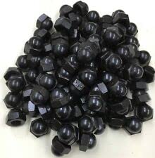1/4-20 acorn cap hex nuts black oxide bolt thread cover smooth rounded (10 pcs) - ss