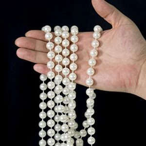 12 Pieces Faux Pearl Necklaces, 31inch White Fake Pearl Bead Garland, Plastic Beaded Costume Jewelry Flapper Party Accessories for Wedding Bridal Shower Birthday Tea Party Decorations Party Favors