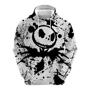 Unisex 3D Printing Jack Christmas Pullover Hoodie Cosplay Hooded Sweatshirt Medium